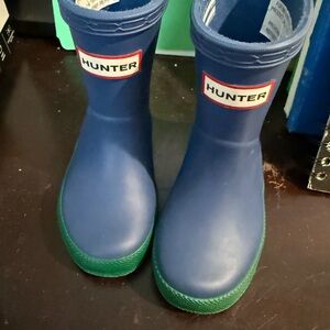 COPY - Hunter Kids Blue and Green Rain Boots